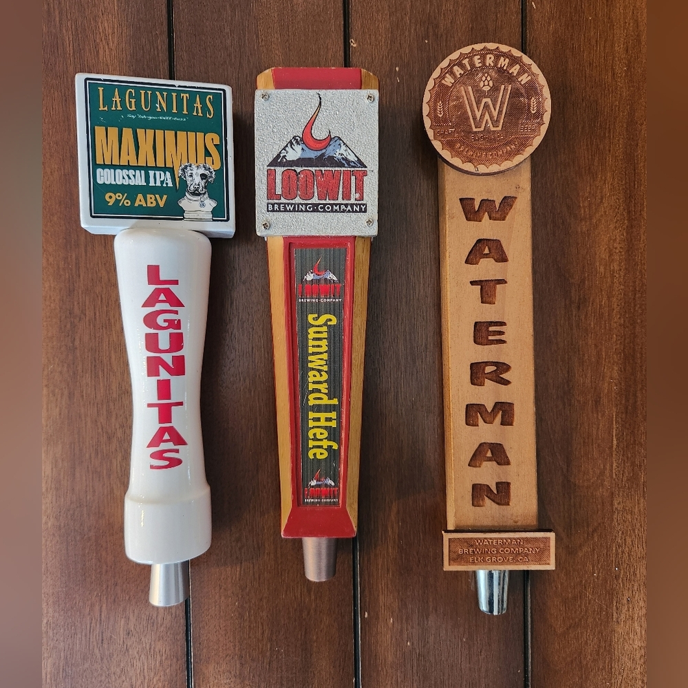 Lot Of 3 Beer Tap Handles Lagunitas | Loowit | Waterman